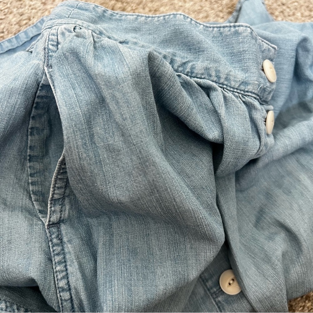 Madewell Light Blue Button-Front A-Line Denim Skirt - Picture 4 of 12